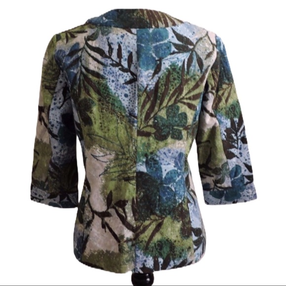 Chicos Blazer Artistic Blue Leaf - Picture 3 of 7